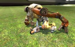 1boy 1girls 3d alyx_vance canine clothing dog_(half-life) female feral garry's_mod gm_construct half-life half-life_(series) half-life_2 human human_female human_penetrated male outdoors robot robot_boy robot_on_human robot_penis sex_machine warbringer