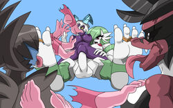 1futa 3girls ballsball feet foot_fetish foot_lick foot_worship froslass futa_on_female futanari gardevoir intersex mostlyfunstuff nintendo pokemon pokemon_(species) rosie vaginal_penetration