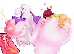 1boy 1girls anthro ass balls big_ass big_balls big_breasts big_butt big_penis boss_monster breasts brown_hair clitoris cum cum_in_pussy cum_in_uterus cum_inside deltarune female female_anthro femboy femboy_on_female femsub furry goat goat_humanoid green_shirt huge_breasts human hung_trap hyper hyper_ass hyper_breasts hyper_butt kris_(deltarune) larger_female male male/female male_human male_human/female_anthro male_human/female_monster maledom matospectoru milf monster penetration penis purple_shirt pussy red_eyes sex simple_background size_difference small_but_hung small_dom_big_sub smaller_male toriel undertale vaginal_penetration white_background white_fur x-ray yellow_skin