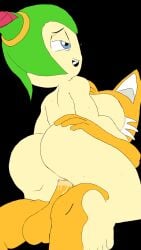 artist_request colas cosmo fanart girl_on_top large_breasts miles_tails_prower sega sonic_(series) sonic_the_hedgehog_(series) sonic_x tails