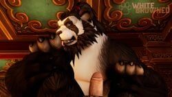 bear blizzard_entertainment chen_stormstout duo giant_panda hi_res male male/male mammal pandaren paws warcraft whitebrowned_(artist)