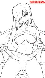 big_breasts female human looking_at_viewer no_panties parasoul sketch skullgirls topless video_games wip zerohe_art_blue