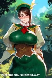 ai_generated big_breasts big_breasts capcom female guildmarm_(monster_hunter) huge_breasts large_breasts monster_hunter monster_hunter_4 patreon patreon_url patreon_username sinderellaart thiccwithaq_(ai_style) thick voluptuous voluptuous_female