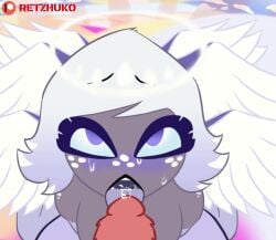 1boy 1girls _penis angel angel_wings animated black_lipstick blowjob blowjob_face blue_eyes blue_sclera choker cock_hungry cum_in_mouth cum_in_throat deep_throat deepthroat deepthroat_no_hands emily_(hazbin_hotel) evilzorak evilzorakwhite_background eye_contact eyelashes eyeshadow female freckles gagging_noise grey_skin grunting hands-free hazbin_hotel heaven holy hungry_mouth jellyfishjubilee kneeling long_hair male male_pov metallicfox0 moaning mp4 oral oral_sex pov pov_crotch pov_eye_contact pov_male purple_eyes purple_eyeshadow purple_hair purple_lipstick retzhuko_(artist) seductive_eyes seductive_mouth sfx short_hair sir_pentious_(hazbin_hotel) sliding sliding_down_throat sound sound_effects swallowing_penis_while_deepthroat tagme two_tone_hair video vivienne_medrano vivziepop white_hair who_is_removing_my_tags_:phant: