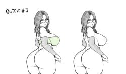 1girls ass back_view billie_eilish breasts fat_ass female female_only monochrome nowajoestar sketch solo