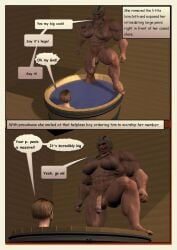 3d ablearcher abs bathing biceps big_dom_small_sub big_muscles big_penis comic domination futa_is_bigger futadom futanari futanari_on_male huge_cock large_penis male muscular_arms muscular_back muscular_futanari size_difference submissive_male veiny_penis