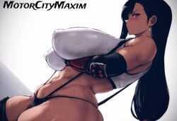 big_breasts black_hair breasts gloves long_hair motorcitymaxim revealing_clothes string tifa_lockhart