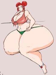 1girls anklet ass_bigger_than_head ass_bigger_than_torso big_breasts hair_buns hyper hyper_ass hyper_hips hyper_thighs looking_at_viewer maxhp_(verdazin) pearl_anklet solo_female tagme thick_thighs verdazin wide_hips