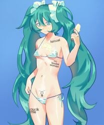 cuck_quean_tattoo cuckquean femcel flat_chest flat_chested hatsune_cuck hatsune_mikurn