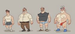 balls beard bulge bunbunny_(artist) clothing facial_hair father father_and_son flaccid fully_clothed grandfather grandfather_and_grandson male male_only moustache penis smallsrabbit uncle uncle_and_nephew