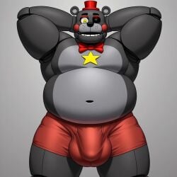 ai_generated animatronic anthro boxers boxers_(clothing) bulge chubby five_nights_at_freddy's freddy_fazbear's_pizzeria_simulator furry furry_only lefty_(fnaf) male male_only