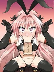 2boys :>= androgynous astolfo_(fate) astolfo_(saber)_(fate) bare_shoulders black_footwear black_gloves black_legwear black_stockings blush bulge bunny_boy canon_crossdressing darm_engine detailed_background elbow_gloves erect_nipple erect_nipples erection fake_animal_ears fate/apocrypha fate/grand_order fate_(series) fellatio femboy footwear front_view g-string girly gloves hair_ornament human long_hair looking_at_viewer male male_only male_pov midriff multiple_boys nipple_bulge oral oral_sex panty_bulge penis_in_panties penis_size_difference pink_eyes pink_hair pose posing sex shiny shiny_skin shoes small_breasts small_penis spread_legs spreading squatting sweat testicles_in_panties text thighhighs tied_hair trap twintails vein veins veiny veiny_penis very_long_hair yaoi