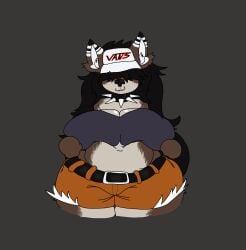 absurd_res animated anthro areola big_breasts breasts brown_areola brown_body brown_fur canid canine canis clothed clothing clothing_lift collar countershading female flashing flashing_breasts fur fuzefurry hair_over_eyes hi_res huge_breasts inverted_nipples mammal nipples overweight overweight_female short_playtime solo spiked_collar spikes wolf