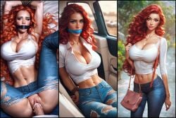 ai_generated bimbo busty crying first_date forced gagged kidnapped kidnapped_female missionary_position narrow_waist panels rape raped red_hair romantic tied_up victim