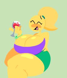 ass_bigger_than_breasts boobs breasts breasts_bigger_than_head drink emoji_(race) emoji_slut emojifam_(sssir8) huge_breasts jjoyplus laughing ponytail sitting slut smile sssir8 tagme thick_thighs third-party_edit