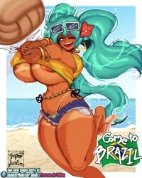 1girls areola ass big_areola big_ass big_breasts big_nipples big_thighs brazil brazilian brazilian_female brazilian_miku breasts busty butt cyan_eyes cyan_hair female female_focus female_only frozenartifice gigantic_ass gigantic_breasts gigantic_thighs hatsune_miku hourglass_figure huge_areola huge_ass huge_breasts huge_nipples huge_thighs latin_american_hatsune_miku_(meme) long_hair looking_at_viewer nipples pubic_hair sandals shirt shorts solo sweat sweatdrop sweating tagme tan tan_body tan_skin tanline thick_hips thick_thighs thighs thong twintails vocaloid wide_hips yellow_shirt