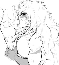 1futa 1girls ass blush breasts cartoon_network duo ekkoforia fellatio female futa_on_female futanari gem_(species) half-closed_eyes heavy_breathing human intersex interspecies jasper_(steven_universe) large_breasts larger_female long_hair monochrome muscular_female nipples nude oral pants_down penis peridot_(steven_universe) size_difference sketch small_dom_big_sub smaller_futanari solo_focus steven_universe straight stripes sweat testicles text watermark