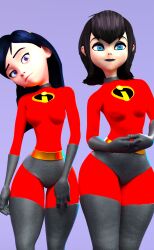 2girls 3d aged_up big_breasts breasts crossover curvaceous curvy curvy_figure digital_media_(artwork) disney female female_only hips hotel_transylvania hourglass_figure legs light-skinned_female light_skin mavis_dracula multiple_girls pixar slim_waist the_incredibles thick thick_legs thick_thighs thighs upper_body vampire vampire_girl vampiress violet_parr voluptuous vtemp waist wide_hips