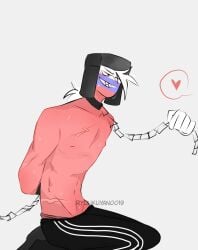 bondage countryhumans leash male male_focus male_only russia_(countryhumans) shirtless ushanka