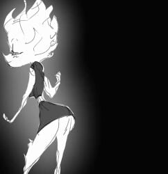 2024 animated areolae black_and_white breasts closed_eyed completely_nude completely_nude_female coolerinker disney elemental_(pixar) elemental_creature elemental_humanoid ember_lumen female fire fire_body fire_creature fire_humanoid full_body happy hi_res humanoid inker_comics inkershike looking_at_viewer naked naked_female navel nude_female pixar practice smile solo standing vagina