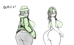 1girls ass billie_eilish breasts fat_ass female female_only human nowajoestar sketch solo