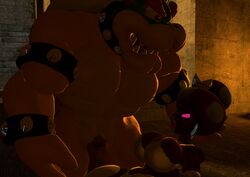 1boy 3d ball_gag big_breasts bowser breasts busty cleavage dark_image female femsub gag gagged imminent_rape imminent_sex mario_(series) mario_and_luigi_(series) nintendo penis princess_shroob red_ball_gag source_filmmaker supersaiyan24 underwear