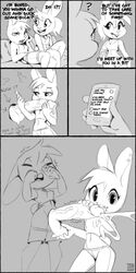 2019 5_fingers ? anthro ball_grab balls big_balls breasts buckteeth cellphone closed_eyes clothed clothing comic crop_top cum cumshot dialogue dickgirl duo ears_down ejaculation english_text erection eyelashes female futa_on_female glory_hole greyscale hair half-closed_eyes handjob holding_object holding_penis humanoid_penis hyper hyper_penis intersex intersex/female lagomorph long_ears looking_pleasured mammal midriff monochrome navel nipple_outline on_sofa open_mouth orgasm pants penis phone precum rabbit sex shaking shirt shivering shorts shorts_down sitting smile standing teeth text texting tongue translucent vein xylas