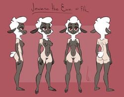 birchly bovid breasts caprine female fluttershythekind jewene_the_ewe mammal model_sheet nipples nude pussy sheep smile solo wool