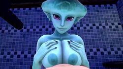 3d animated big_breasts blue_skin breasts female fish_girl huge_breasts hyrule_warriors male nintendo nipples no_sound ocarina_of_time paizuri penis princess_ruto purple_eyes sakuraleaf tagme the_legend_of_zelda unseen_male_face video zora