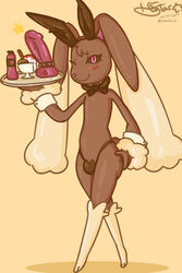 1boy 2019 absurd_res ass big_ears black_sclera bulge bunny_ears choker clothing dated dessert dildo fake_ears feet fluffy food freckles furry girly hand_on_hips hi_res holding ice_cream lagomorph long_ears lopunny male male_lopunny male_only mammal nintendo no_nipples original_character panties paws penis pink_eyes plate playboy pokémon_(species) pokemon pokemon_(species) pokemon_dppt rabbit ribbon rubber sex_toy text topless underwear video_games watermark wide_hips wink xneostarx