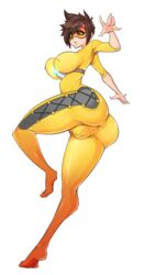 1girls cameltoe cleavage curvy ein457 erect_nipples female huge_areolae huge_ass huge_breasts overwatch puffy_nipples short_hair thick_lips tracer voluptuous wide_hips