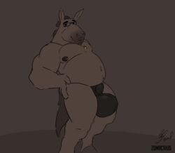 1boy animal_genitalia animated anthro balls belly big_balls bouncing_balls equid equine eyewear gif glasses horse huge_balls jewelry large_balls looking_at_viewer male male_focus male_only mammal muscular necklace nipple_piercing nipples piercing sheath solo standing thick_thighs thighs thrusting zomacaius