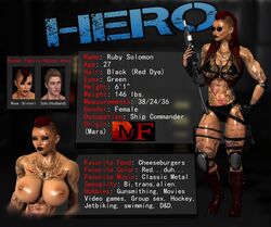 3d character_profile joos3dart muscular_female red_hair