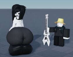 1boy 1girls 3d artist_self-insert ass baseplate deviantart_link dumptruck_ass giant_ass guitar hot_as_fuck huge_ass looking_at_viewer massive_ass really_fucking_awesome_guitar request roblox roblox_avatar roblox_studio robloxian scary tagme trippinguy white_body