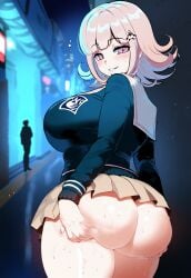 ai_generated ass ass_focus ass_grab back_view big_ass big_breasts big_butt big_thighs danganronpa danganronpa_2:_goodbye_despair dijiai focus from_behind from_behind_position hourglass_figure looking_at_viewer looking_back nanami_chiaki nsfw round_ass round_butt thick thick_ass thick_butt thick_legs thick_thighs thighs wide_hips