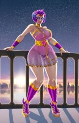 1girls big_breasts blush discordia_(smite) european_mythology female female_only goddess hi-rez_studios light-skinned_female light_skin looking_at_viewer mesiasart mythology pubic_hair purple_hair pussy roman_mythology see-through see-through_clothing short_hair smite solo thick_thighs transparent_clothing voluptuous voluptuous_female wide_hips