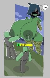 ... 1girls 2boys 2d 2d_(artwork) 2d_artwork 4four44 big_breasts bite_marks blocky_body breast_sucking breasts chains dots eyeless grave_digger green_body green_skin huge_breasts lactation milk nipples red_eyes roblox roblox_game robloxian size_difference sweat tower_defense_simulator wrapped_arms zombie