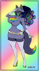 anthro anthro_only big_lips bimbo_lips furry furry_only large_breasts lilith_art lips original_character pokeball pokemon team_rainbow_rocket_uniform team_rocket thick_lips thick_thighs wide_hips