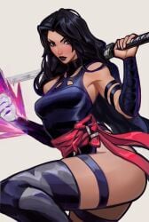 1girls betsy_braddock female female_only fully_clothed marvel marvel_comics mutant_(marvel) peterchai58 psylocke purple_eyes purple_hair solo x-men