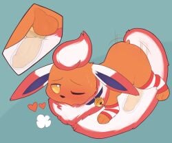 2026 absurd_res alternate_color balls bell bell_collar blue_background blush bodily_fluids clothing cloud_emanata collar crossdressing crossdressing_(mtf) crossdressing_male cutaway digital_drawing_(artwork) digital_media_(artwork) eeveelution emanata femboy feral flareon fur generation_1_pokemon genitals heart_reaction heart_symbol hi_res leg_warmers legwear looking_pleasured male male_focus male_only masturbation nintendo one_eye_closed orange_balls orange_body orange_fur pattern_clothing pattern_leg_warmers pattern_legwear paws penile penile_masturbation pokemon pokemon_(species) porldraws quadruped red_body red_fur simple_background solo striped_clothing striped_leg_warmers striped_legwear stripes sweat three-quarter_view white_body white_fur x-ray_view yellow_eyes