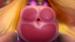 1girls 3d anthro arms_outstretched artist_name bandicoot bimbo blender blonde_hair closed_eyes crash_(series) eyeshadow face_focus female hyper hyper_lips jiant101 kissing kissing_fourth_wall kissing_viewer pov pov_kiss purple_eyeshadow shiny_lips solo solo_female tawna_bandicoot