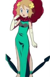 artist_request cosplay cute cute_clothing florges_(cosplay) human human_only light-skinned_female light_skin lowres nintendo pokemon pokemon_(anime) pokemon_(cosplay) serena_(pokemon) source_request suggestive_look suggestive_pose