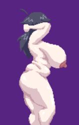 1girls 2021 areolae ass bbw big_ass big_belly big_breasts big_nipples big_thighs breasts chubby chubby_female cute female female_focus hand_behind_head hex_maniac huge_breasts large_breasts long_hair nipples nude nude_female pale-skinned_female pixel_art plump pokemon pokemon_(game) pokemon_xy pose purple_background purple_hair sketch solo solo_focus spinneborg thick_thighs