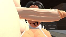 1boy 1femboy femboy gay jackrose56 penis penis_covering_eyes rec_room tongue_out