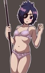 1girls blush chrome_dokuro eyepatch katekyo_hitman_reborn! lewdthealess purple_eyes purple_hair underwear