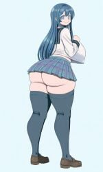 1girls ai_generated big_ass big_breasts danganronpa huge_breasts maizono_sayaka miniskirt nini_mihy skirt thick_thighs wide_hips