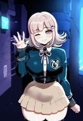 ai_generated ass ass_focus big_ass big_breasts big_butt big_thighs danganronpa danganronpa_2:_goodbye_despair dijiai focus from_front_position front_view hourglass_figure looking_at_viewer nanami_chiaki nsfw round_ass round_butt thick thick_ass thick_butt thick_legs thick_thighs thighs wide_hips