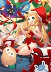 christmas cute lillie_(pokemon) nebby_(pokemon) pokemon rotom_pokedex rowlet sexy_outfit