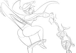 ass black_and_white bondage booty enf monochrome neiku_nuwang shantae shantae_(character) sketch the-killer-wc the_killer_wc wedgie wedgie_fetish wedgied_female wedgienerd