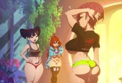 3girls amaurymangaka asian_female big_ass bimbo flora_(winx_club) hoodie huge_ass huge_breasts latina musa_(winx_club) nerdy_female tagme tecna_(winx_club) winx_club